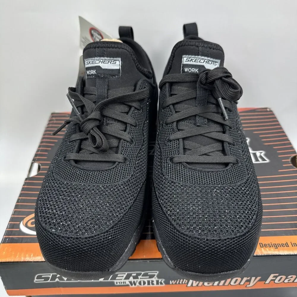 SKECHERS 108033 Women's Bulklin Balran Composite Toe Work Shoe Black Size 7.5